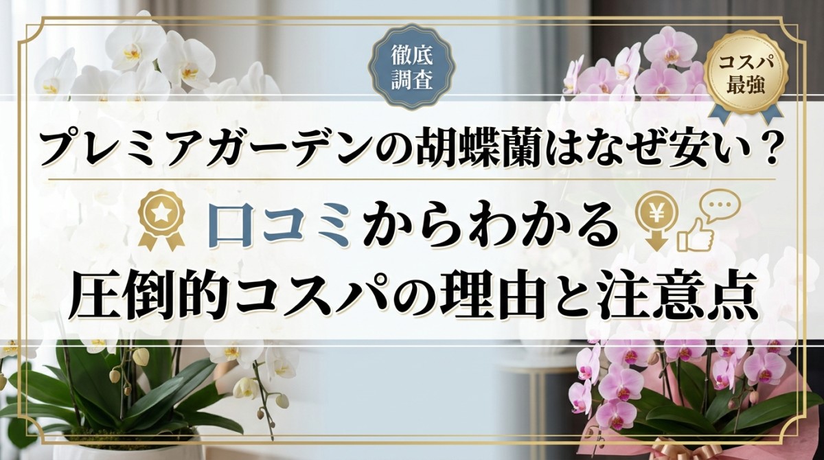 プレミアガーデンの胡蝶蘭はなぜ安い?口コミからわかる圧倒的コスパの理由と注意点