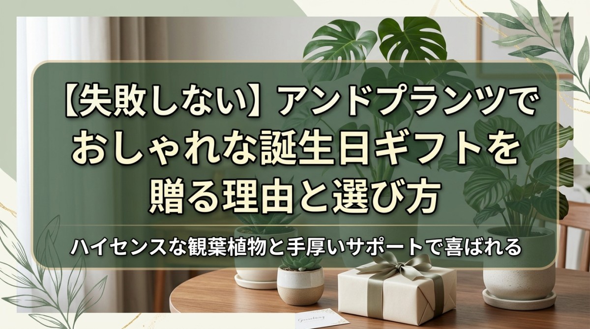 【失敗しない】アンドプランツでおしゃれな誕生日ギフトを贈る理由と選び方