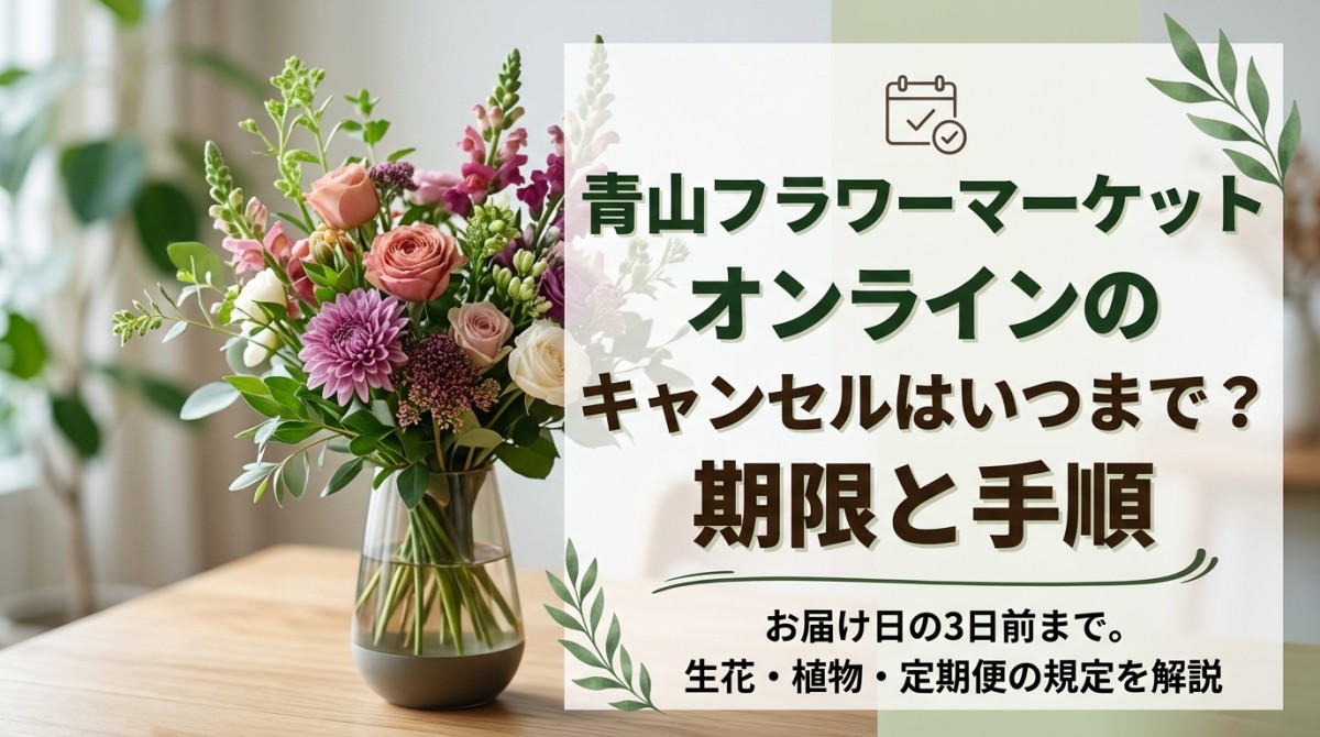青山フラワーマーケット オンラインのキャンセルはいつまで?期限と手順