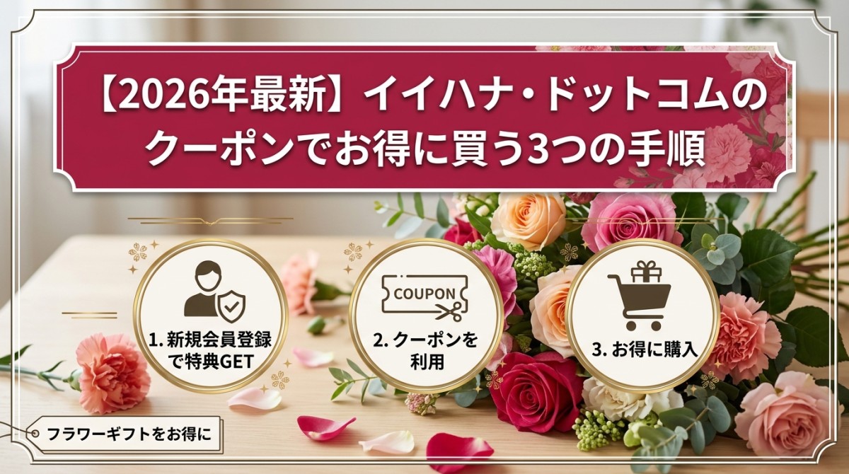 【2026年最新】イイハナ・ドットコムのクーポンでお得に買う3つの手順